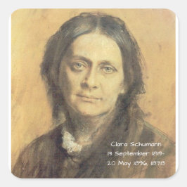 Pegatina Cuadrada Clara Schumann, 1878