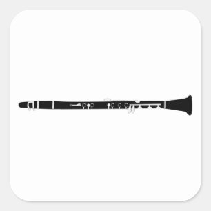 Pegatina Cuadrada Clarinet