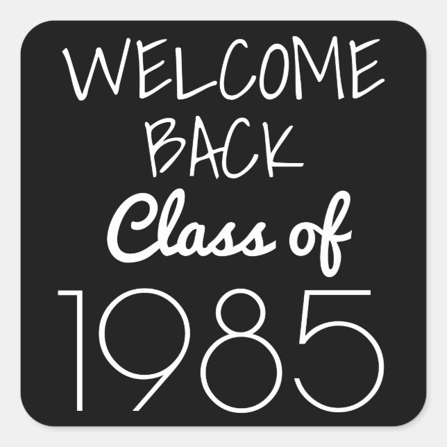Pegatina Cuadrada Clase Atrás De Bienvenida (Anverso)