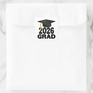 Pegatina Cuadrada Clase audaz de 2026 Graduación