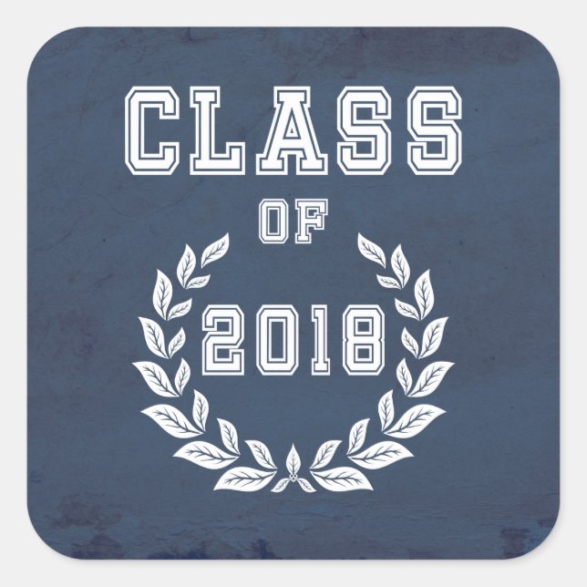 Pegatina Cuadrada Clase de 2018 (Anverso)