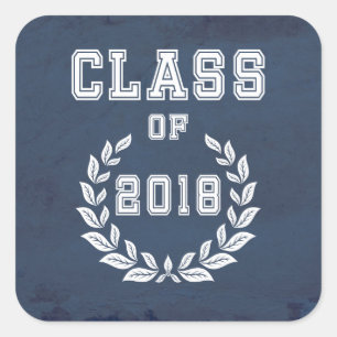 Pegatina Cuadrada Clase de 2018