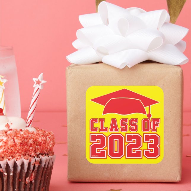 PEGATINA CUADRADA CLASE DE 2023 (Fiesta)