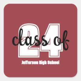 Pegatina Cuadrada Clase de (24) personalizado superior