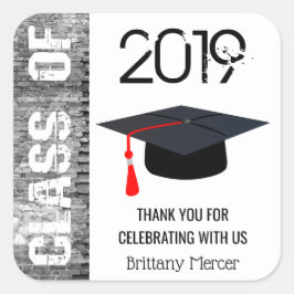 Pegatina Cuadrada Clase de agradecimiento de 20XX