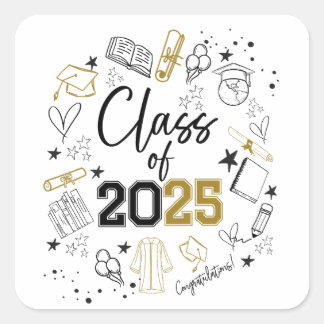 PEGATINA CUADRADA CLASE DE GRADUACIÓN 2025