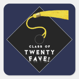 Pegatina Cuadrada Clase de graduación de 2025
