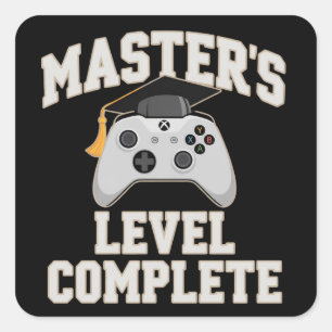 Pegatina Cuadrada Clase de Graduados Jugadores de Maestría Promoción