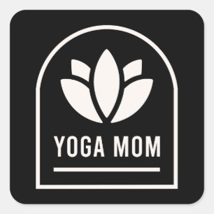Pegatina Cuadrada Clase de grupo de madres yoguis mama yoga