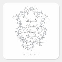 Clase Gris Elegante Ducha de Novia Victoriana Fran
