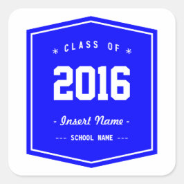 Pegatina Cuadrada Clase Guay azul