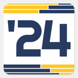 Pegatina Cuadrada Clase Navy & Gold de graduación '24