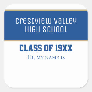Pegatina Cuadrada Clases pegatinas de nombres de Reunión