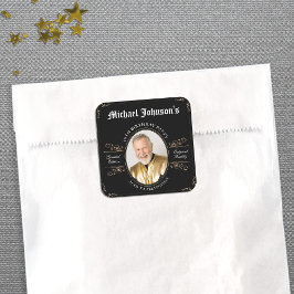 Pegatina Cuadrada Clásica añeja a la perfección 50 cumpleaños