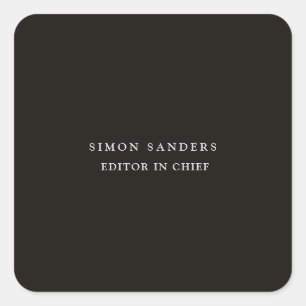 Pegatina Cuadrada Clásica Llanta Única Minimalista Smoky Negro