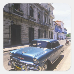 Pegatina Cuadrada Clásico Chevrolet bellamente restaurado desde
