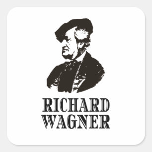 Pegatina Cuadrada Clásico compositor de música clásica Richard Wagne