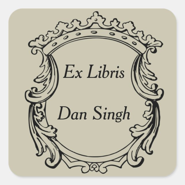 Pegatina Cuadrada Clásico de la Corona Real (Anverso)