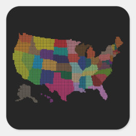 Pegatina Cuadrada Clásico de regalo turístico especial de los Estado