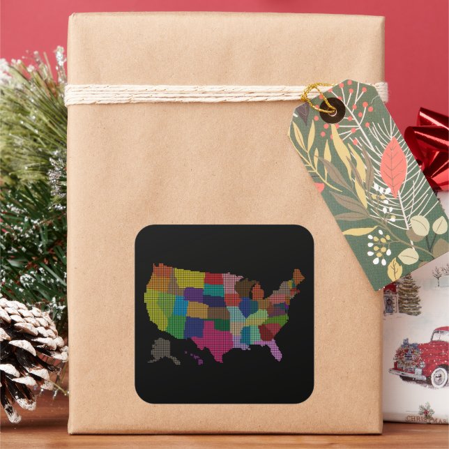 Pegatina Cuadrada Clásico de regalo turístico especial de los Estado (Vacaciones)