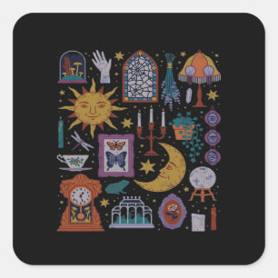 Pegatina Cuadrada Clásico de Whimsigoth - Romance gótico Autumn Aest