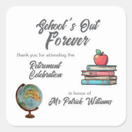 Pegatina Cuadrada Clásico nostálgico de retiro de profesores