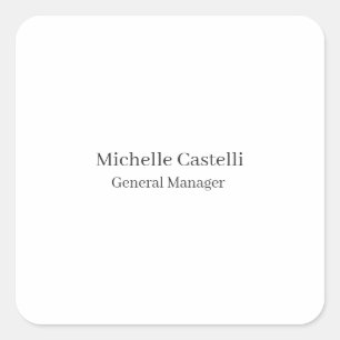 Pegatina Cuadrada Clásico Único Profesional Simple
