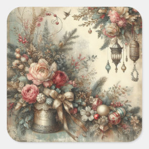 Pegatina Cuadrada Clásicos Ornate Christmas Stickers