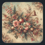 Pegatina Cuadrada Clásicos Ornate Christmas Stickers<br><div class="desc">pegatinas clásicas de navidad ornamentadas</div>