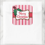Pegatina Cuadrada Clásicos Pegatinas de Peppermint Christmas<br><div class="desc">El diseño es de arte original.</div>