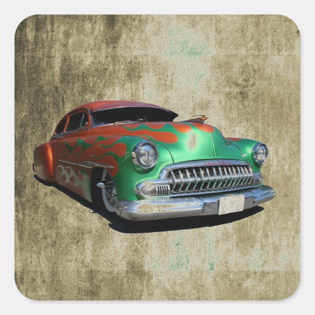 Pegatina Cuadrada Classic Car Square Sticker (Anverso)