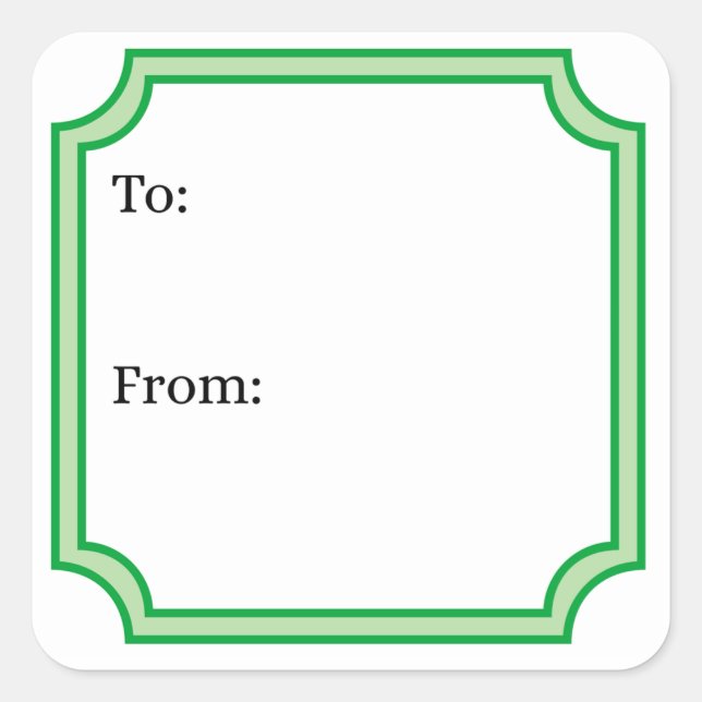 Pegatina Cuadrada Classic Green (Anverso)