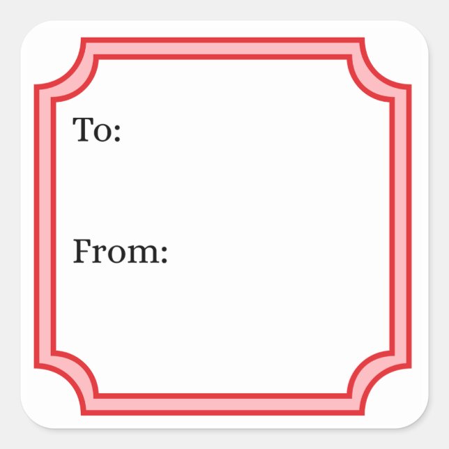 Pegatina Cuadrada Classic Red Square Sticker (Anverso)