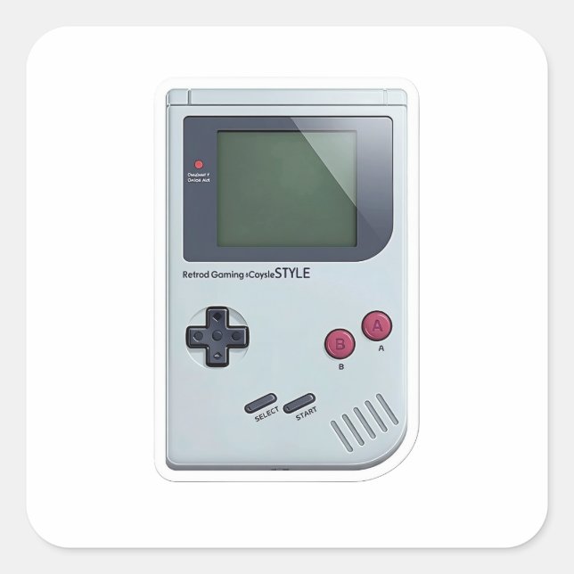 Pegatina Cuadrada Classic Retro Handheld Gaming Console 3D Sticker (Anverso)