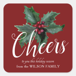 Pegatina Cuadrada Classy Holly Gracias Pegatinas