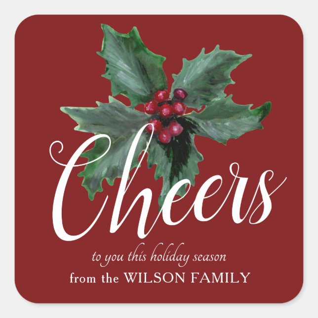 Pegatina Cuadrada Classy Holly Gracias Pegatinas (Anverso)