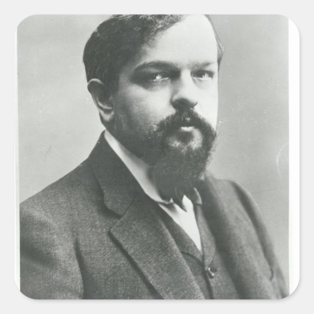 Pegatina Cuadrada Claude Debussy (Anverso)