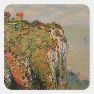 Pegatina Cuadrada Claude Monet Acantilado en Dieppe, 1882