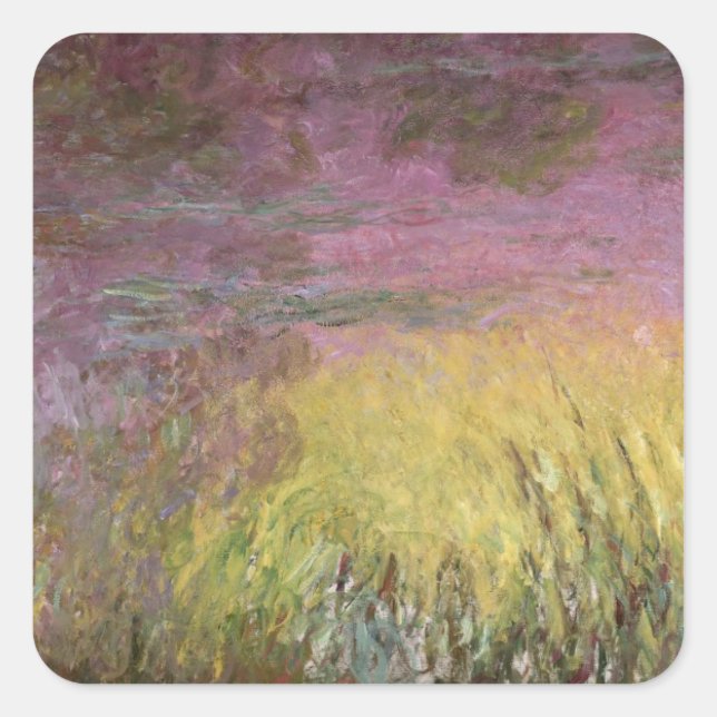Pegatina Cuadrada Claude Monet | Aluminios al atardecer (Anverso)