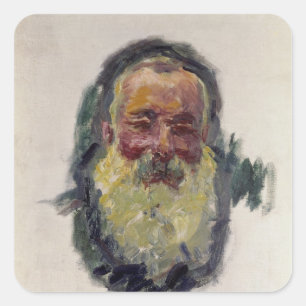 Pegatina Cuadrada Claude Monet   Autorretrato, 1917