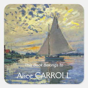 Pegatina Cuadrada Claude Monet - Barco de vela en Le Petit-Gennevill