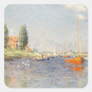 Pegatina Cuadrada Claude Monet. Barcos Rojos, Argentina
