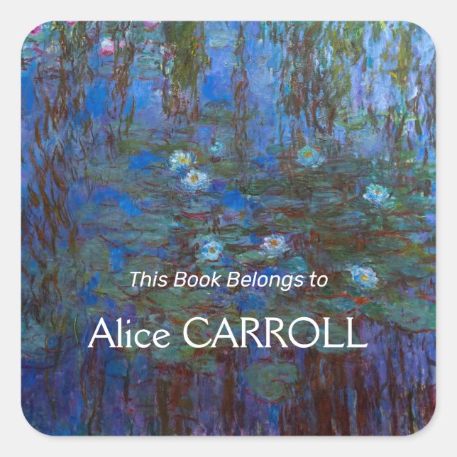 Pegatina Cuadrada Claude Monet - Blue Water Lilies (Anverso)