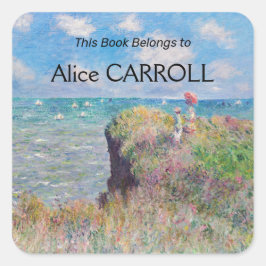 Pegatina Cuadrada Claude Monet - Camino acantilado en Pourville
