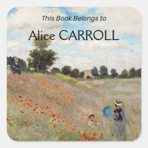 Pegatina Cuadrada Claude Monet - Campo de amapola