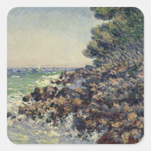 Pegatina Cuadrada Claude Monet Cap Martin, 1884