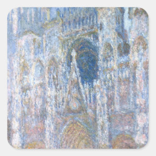 Pegatina Cuadrada Claude Monet Catedral de Rouen