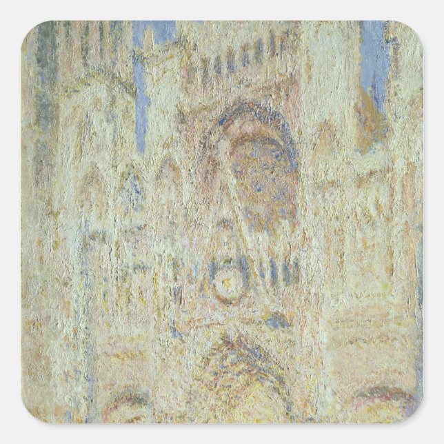 Pegatina Cuadrada Claude Monet | Catedral de Rouen al atardecer, 189 (Anverso)