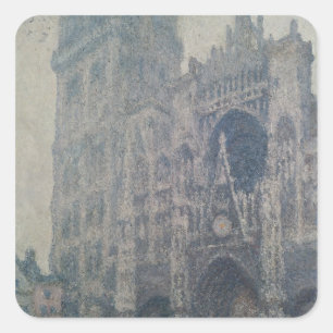 Pegatina Cuadrada Claude Monet   Catedral de Rouen, Portal Occidenta