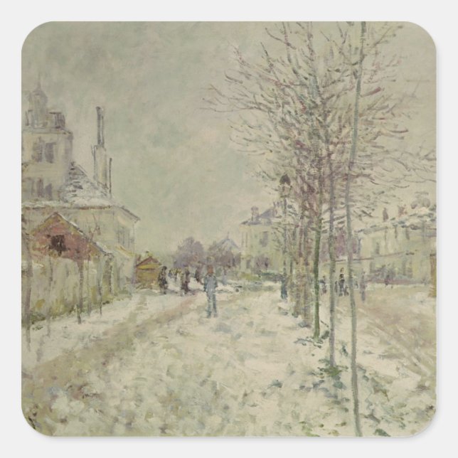Pegatina Cuadrada Claude Monet | Efecto Nieve (Anverso)